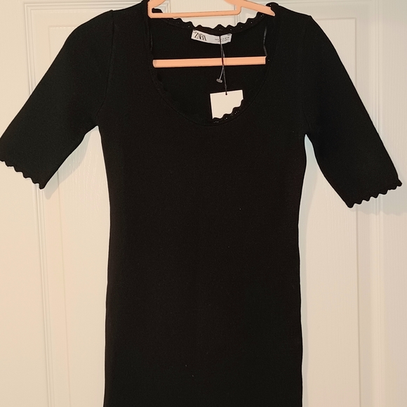 ZARA POLYAMIDE SWEATER HALF SLEEVE SHORT CURVY BOD - Picture 3 of 7